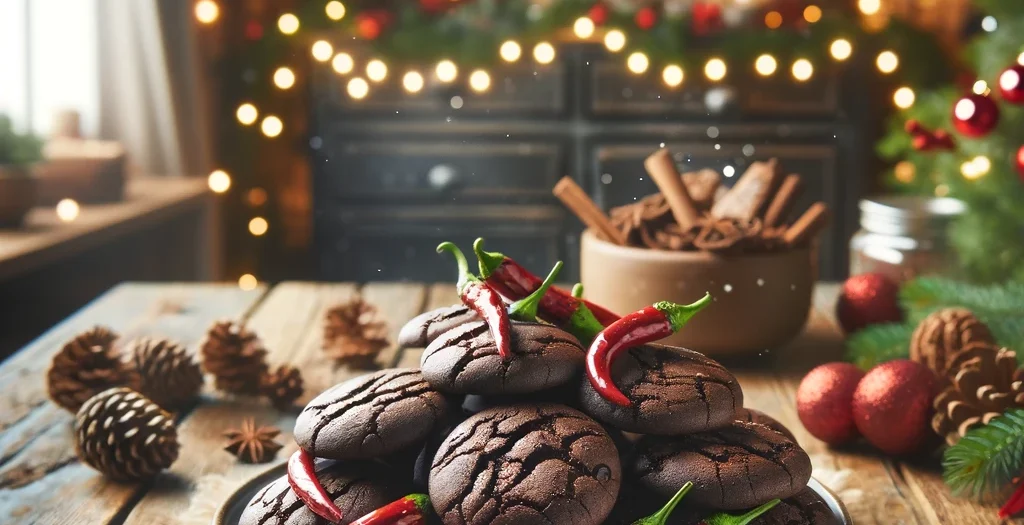 Weihnachtliche Schokoladen-Chili-Plätzchen