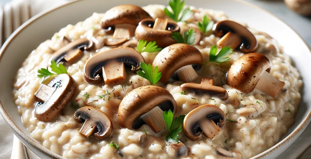 Cremiger laktosefreier Pilzrisotto