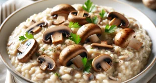 Cremiger laktosefreier Pilzrisotto