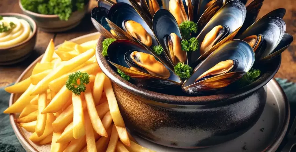 Moules-frites - belgisches Miesmuschelgericht