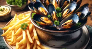 Moules-frites - belgisches Miesmuschelgericht