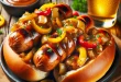 In Bier geschmorte Bratwurst - Beer Brats