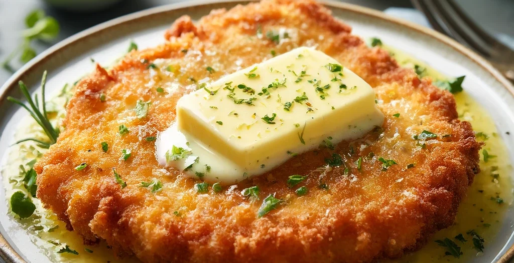 Parmesanschnitzel mit Zitronen-Kräuterbutter