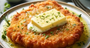 Parmesanschnitzel mit Zitronen-Kräuterbutter