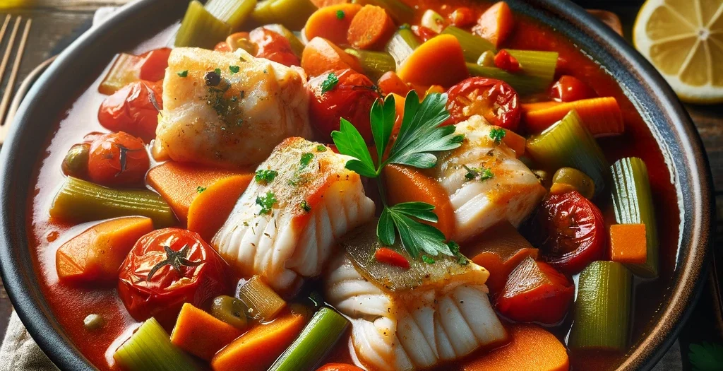 Fisch-Stews in Tomaten