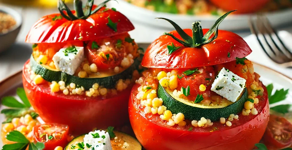 Gefüllte Tomaten mit Couscous - Schafskäse