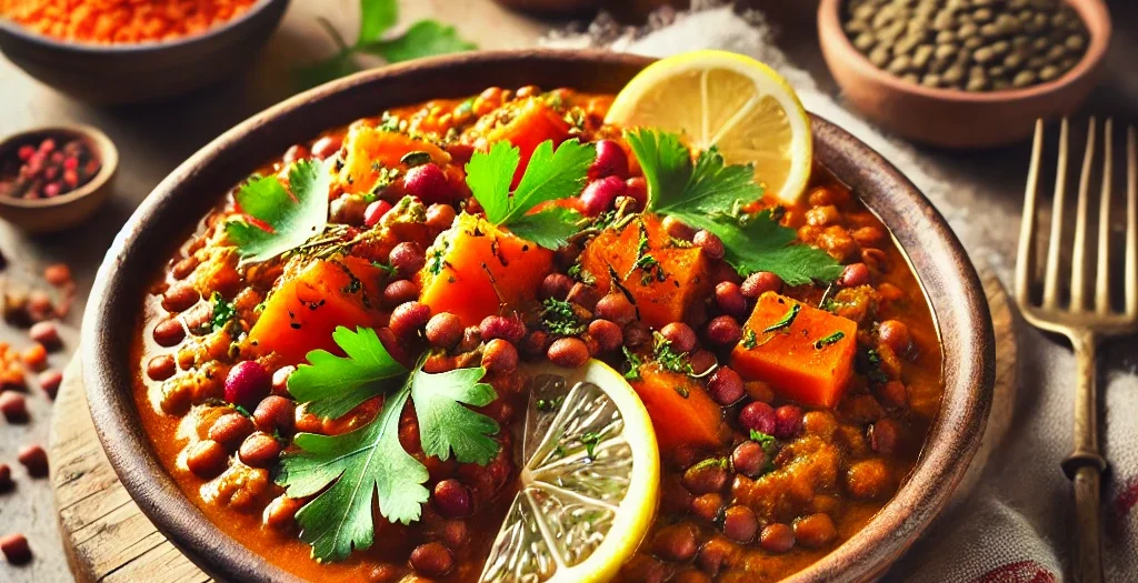 Linsen-Curry mit Süßkartoffeln