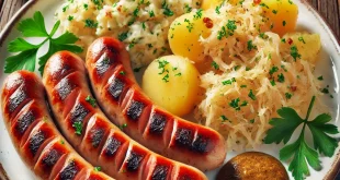 Fränkische Bratwurst mit Sauerkraut