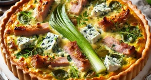 Kassler-Lauch-Quiche mit Blauschimmelkäse