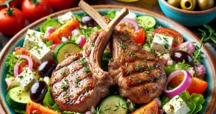 Lammkoteletts mit griechischem Salat