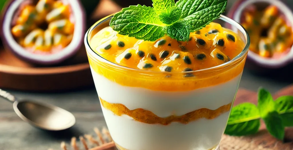 Zabaione mit frischer Passionsfrucht