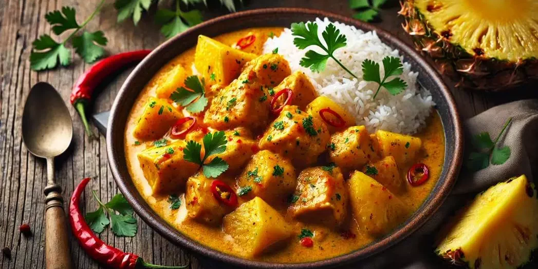 hühnchencurry mit ananas