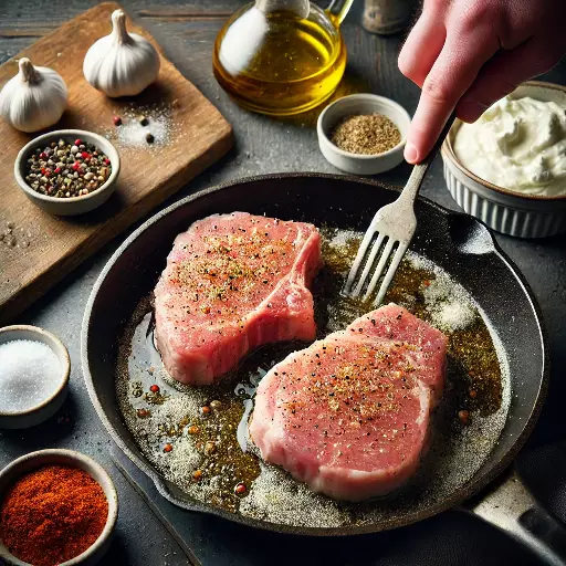 Koteletts in der Pfanne braten