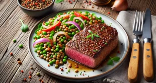 rinderhüftsteak mit linsensalat