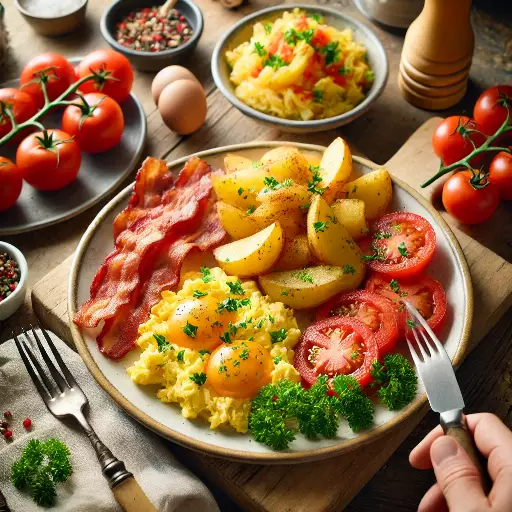 Bauernfrühstück servieren