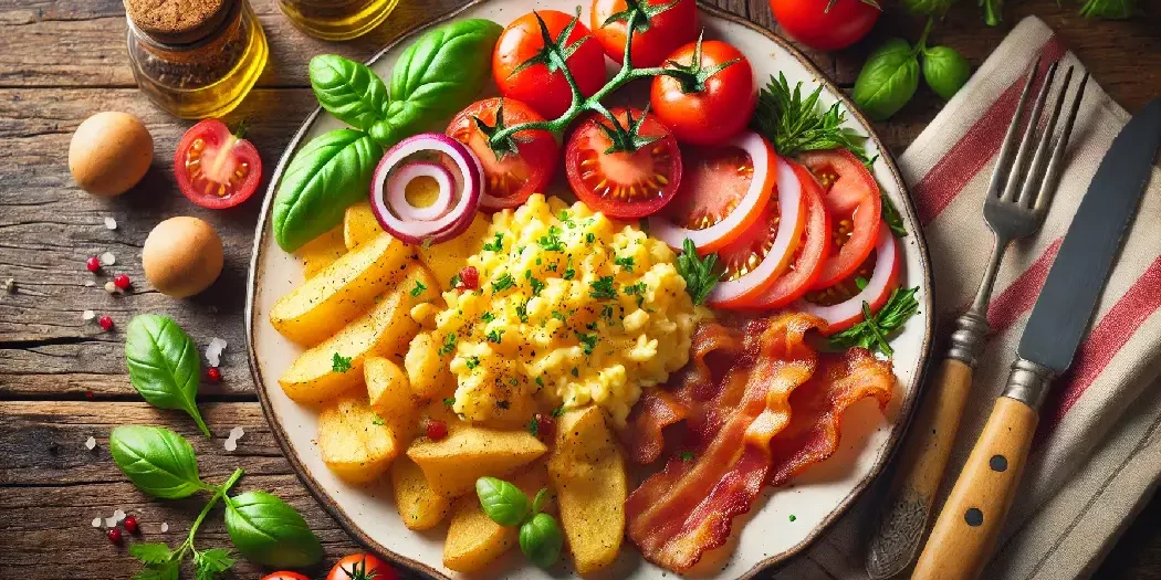 bauernfrühstück mit tomatensalat