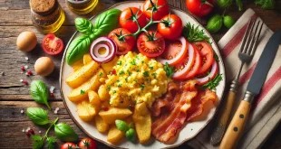 bauernfrühstück mit tomatensalat