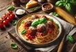 Spaghetti mit Hackbällchen und Mozzarella