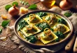 spinat ravioli mit honigzwiebeln